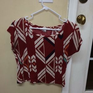 Red Tribal Crop Top